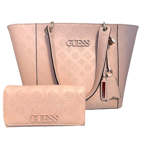 Guess Handbags - Guess Pink Logo Purse with Wallet